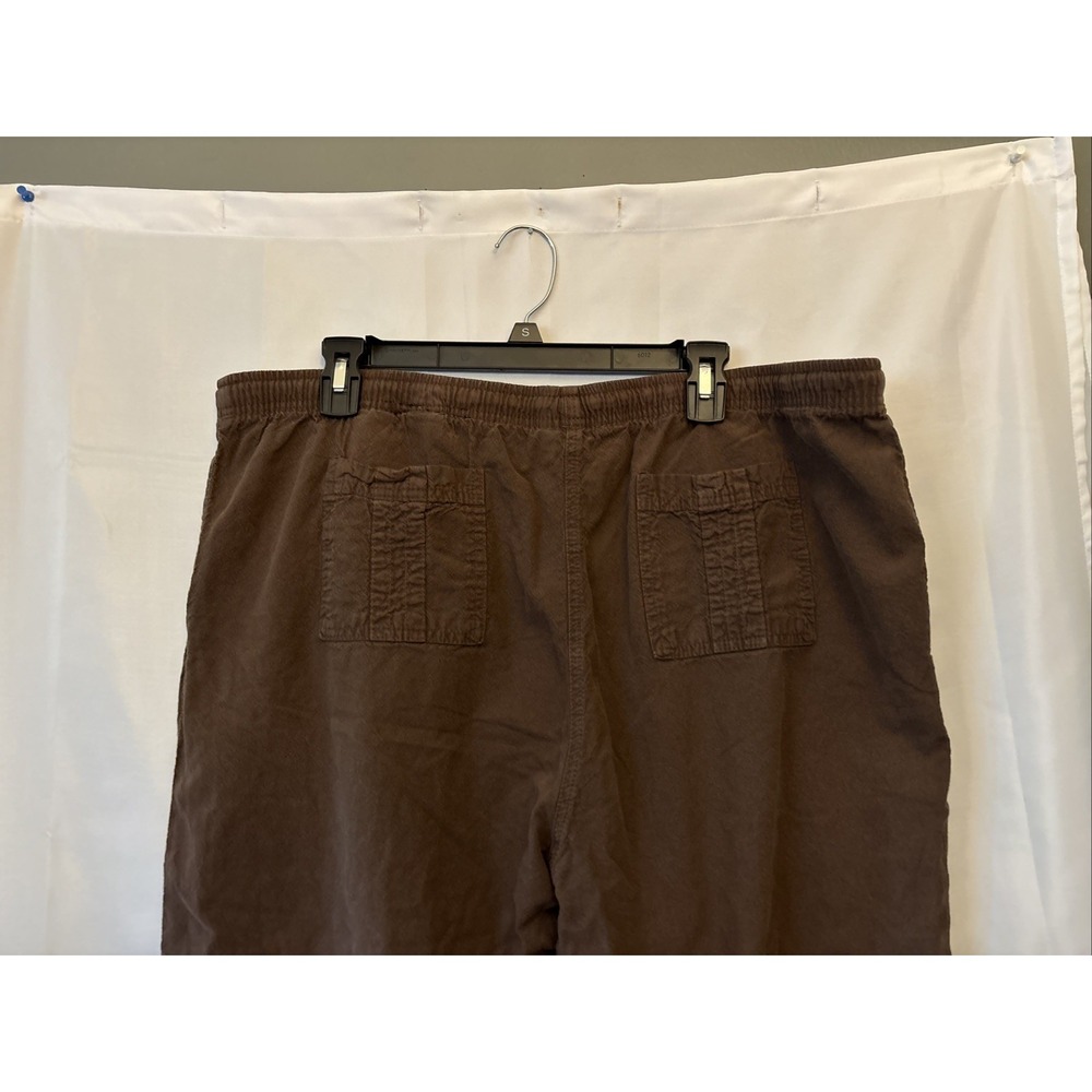 Vtg Erika Capri Pants Brown Elastic Waist Drawstring- Missing Drawstring. XL - Picture 5 of 8
